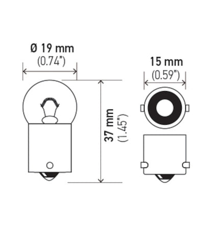 Hella Bulb 5008 12V 10W Ba15S B6 Sb 5008SB