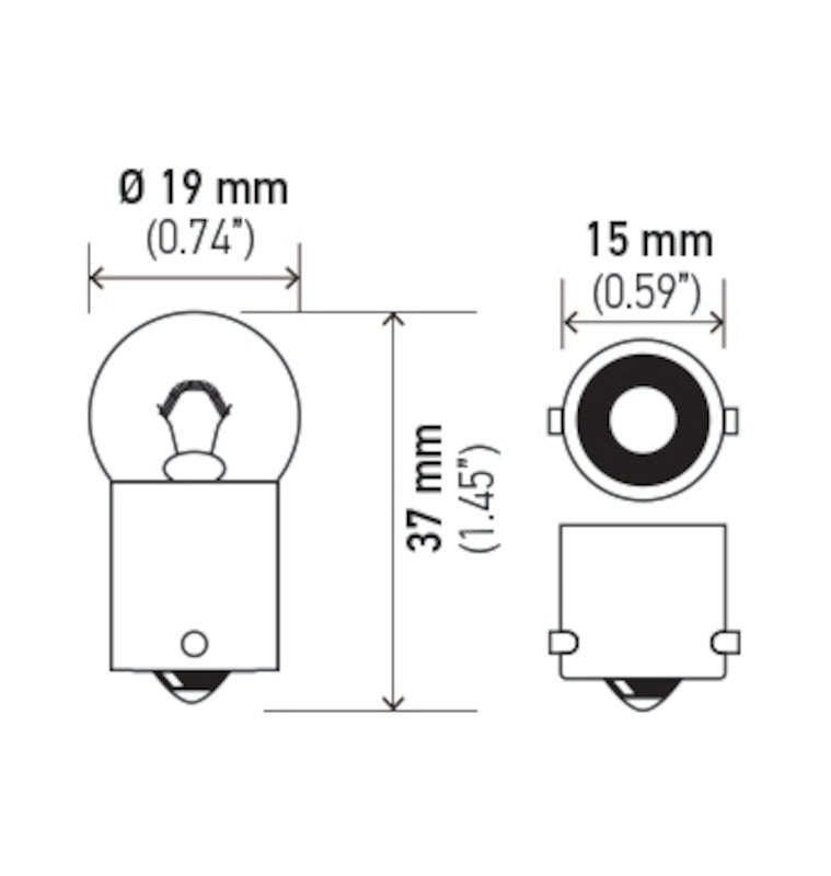 Hella Bulb 5008 12V 10W Ba15S B6 (2) 5008TB