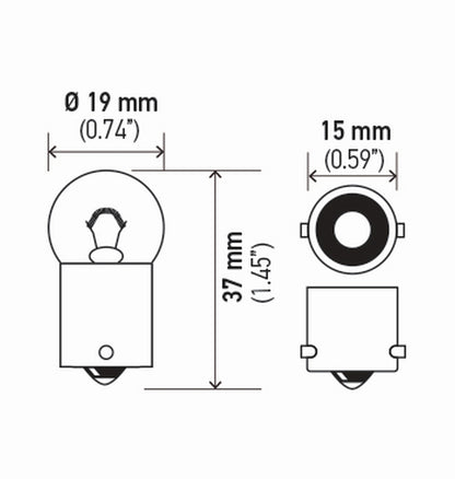 Hella Bulb 5637 24V 10W Ba15S B6 (2) 5637TB