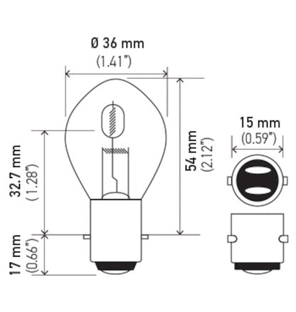 Hella Bulb 6235 12V 35/35W Ba20D B11 S2 6235