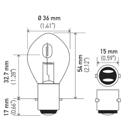 Hella Bulb 6235 12V 35/35W Ba20D B11 S2 6235