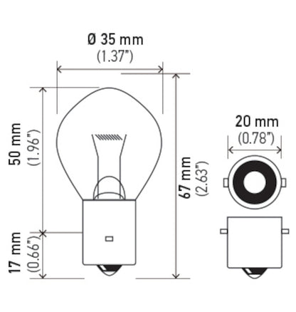 Hella Bulb 635 12V 35W Ba20S B11 F2 635