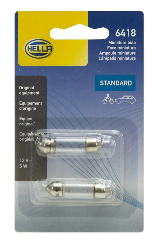 Hella Bulb 6418 12V 5W Sv858 T325 10X35 (2) 6418TB
