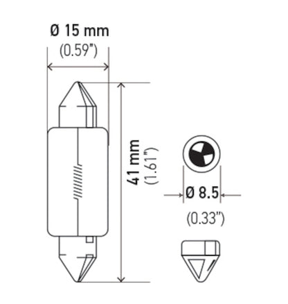 Hella Universal Clear T4.63 Incandescent 12V 15W Bulb (MOQ 10) 6451