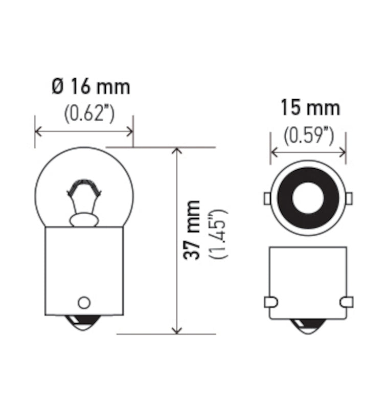 Hella Bulb 67 12V 8W 4Cp Ba15S G6 (2) 67TB