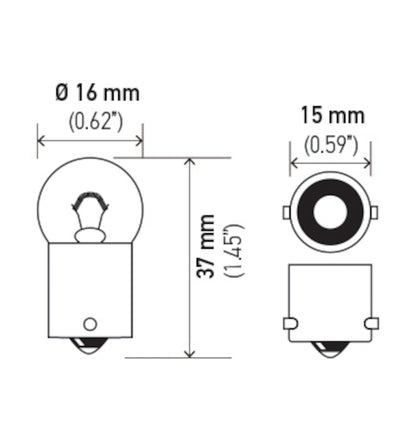 Hella Bulb 67 12V 8W 4Cp Ba15S G6 (2) 67TB