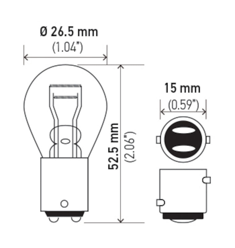 Hella Bulb 7225 12V 21/4W BAZ15d S8 7225