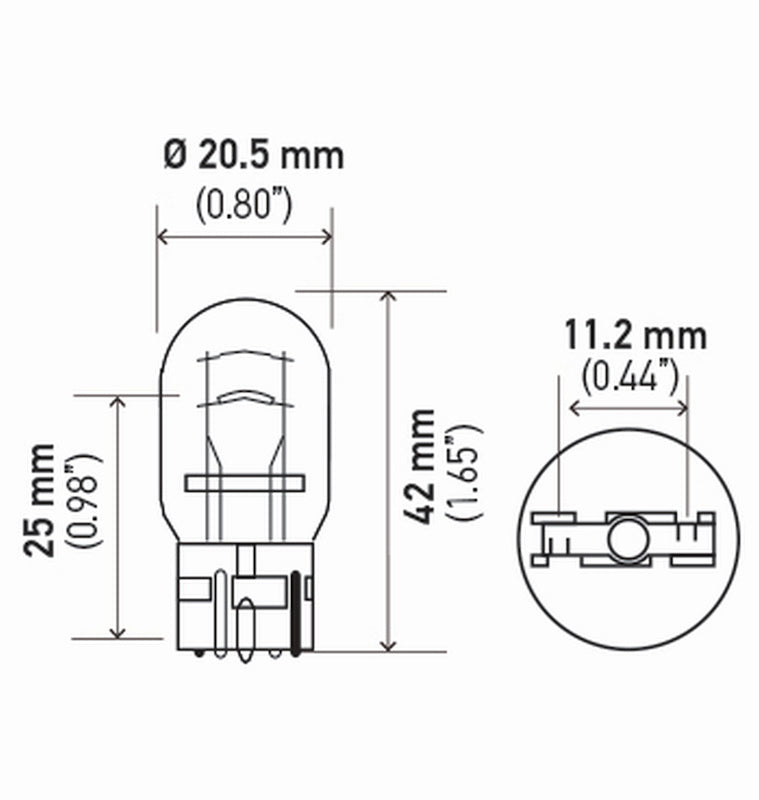 Hella Bulb 7443 12V 21/5W W3X16Q T65 (2) 7443TB