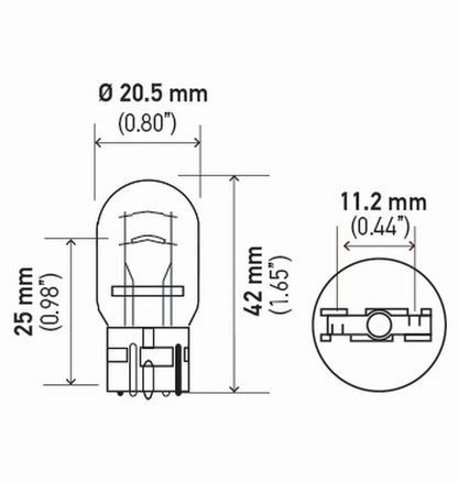 Hella Bulb 7443 12V 21/5W W3X16Q T65 (2) 7443TB