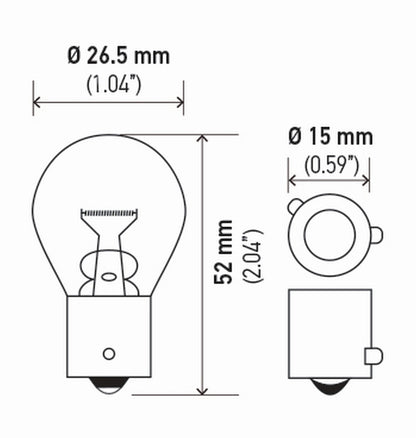 Hella Bulb 7507 12V 21W Bau15S S8 Namber (2) 7507TB
