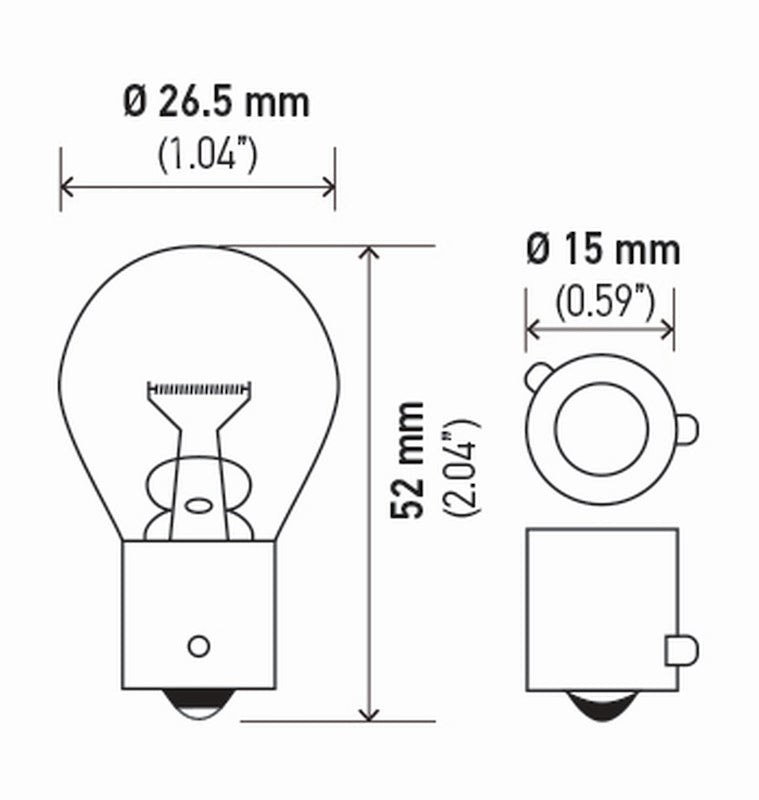 Hella Bulb 7507 12V 21W Bau15S S8 Namber (2) 7507TB