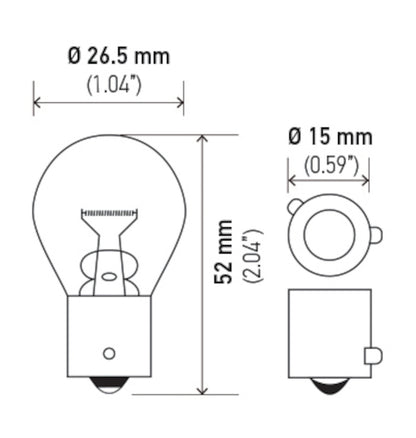 Hella Bulb 7507 12V 21W BAU15s S8 AMBER 7507