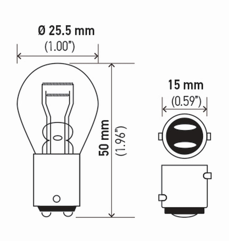 Hella Bulb 7528 12V 21/5W Bay15D S8 Sb 7528SB