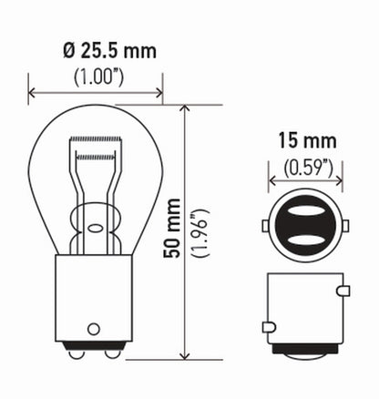 Hella Bulb 7528 12V 21/5W Bay15D S8 Sb 7528SB