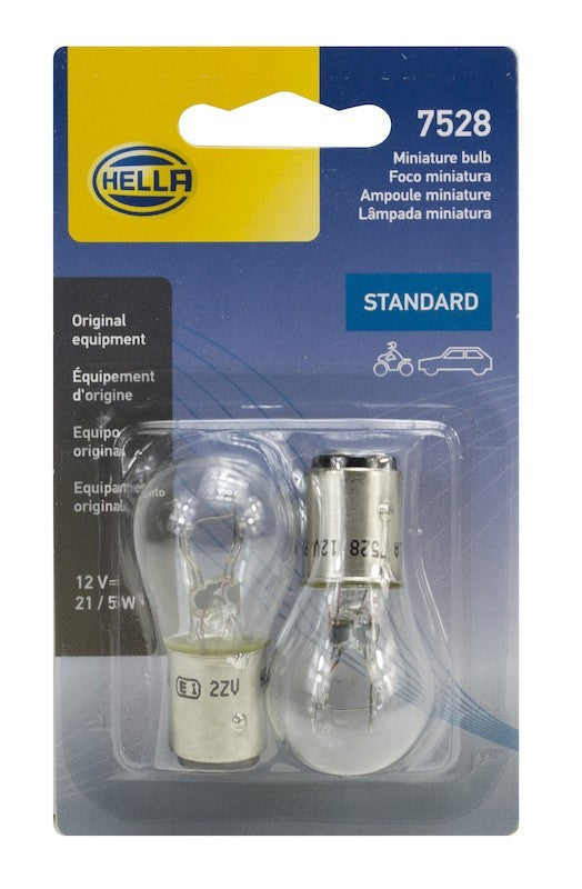 Hella Bulb 7528 12V 21/5W Bay15D S8 (2) 7528TB