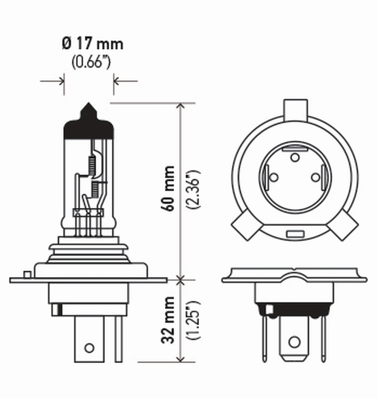 Hella Bulb 9003/Hb2 12V 60/55W P43T T46 Sb 9003SB