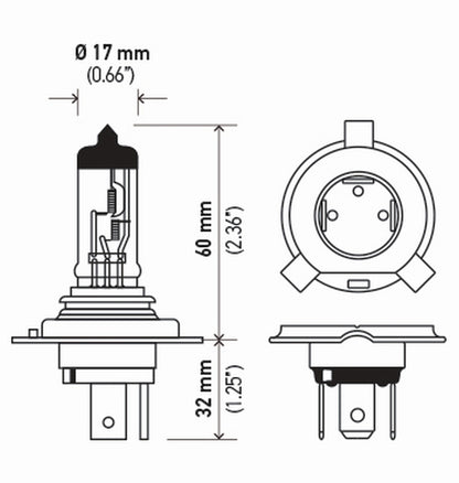 Hella Bulb 9003/Hb2 12V 60/55W P43T T46 (2) 9003TB