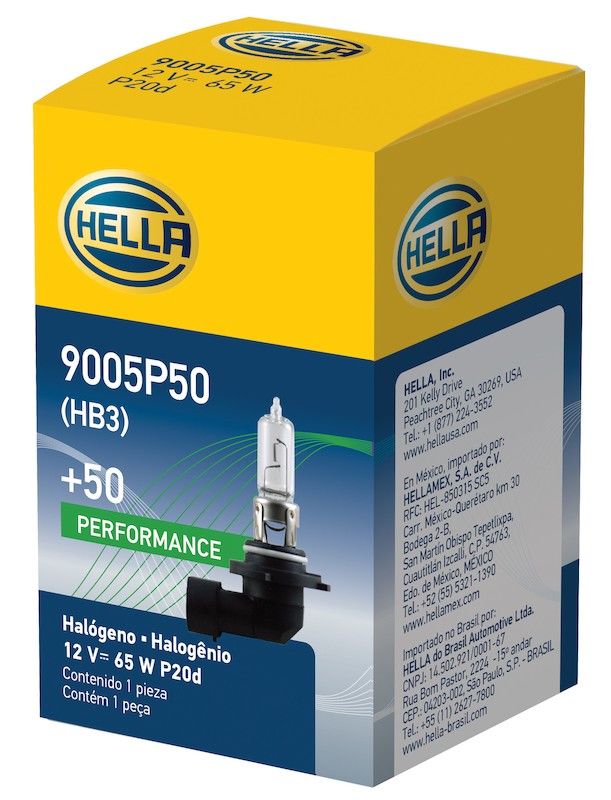 Hella Bulb 9005 12V 65W P20D T4 +50 9005P50