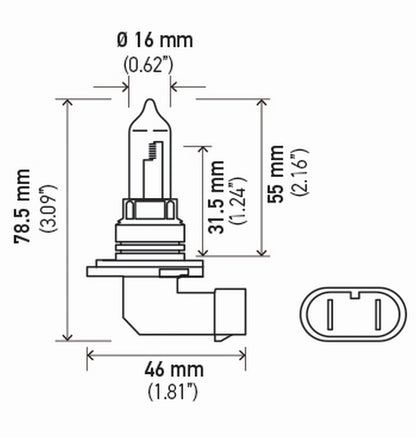 Hella Bulb 9005/Hb3 12V 65W P20D T4 (2) 9005TB