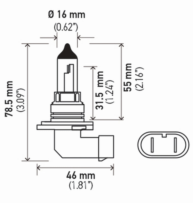 Hella Bulb 9006/Hb4 12V 55W P22D T4 Sb 9006SB