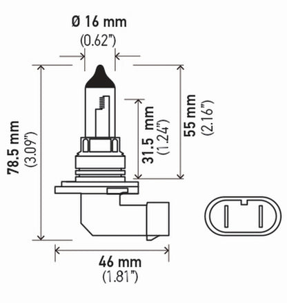 Hella Bulb 9006/Hb4 12V 55W P22D T4 Sb 9006SB