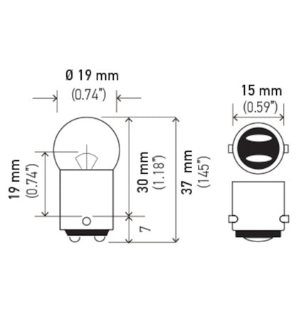 Hella Bulb 90 12V 8W BA15d G6 90