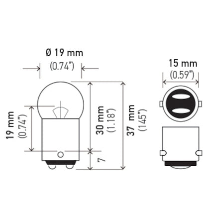 Hella Bulb 90 12V 8W BA15d G6 90