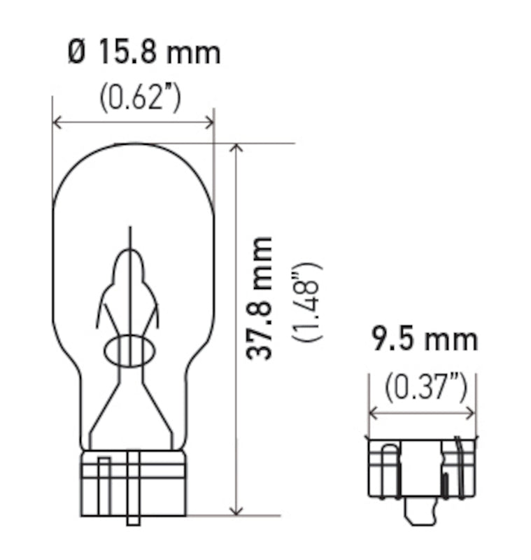 Hella Bulb 912 12V 13W W2.1X9.5d T5 912