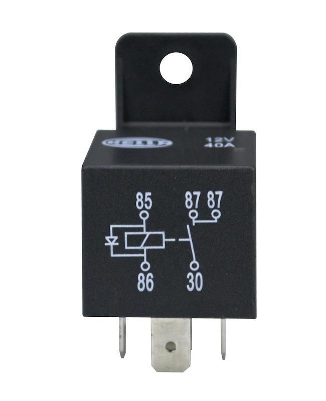 Hella Multi Purpose Relay; 30 Amps Continuous; 12 Volt; 4 Blade Terminal