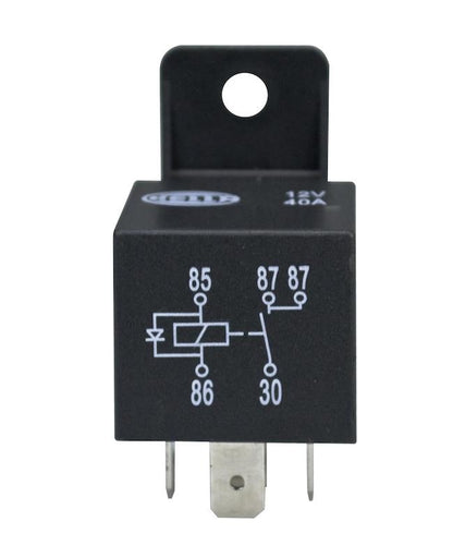 Hella Multi Purpose Relay; 30 Amps Continuous; 12 Volt; 4 Blade Terminal