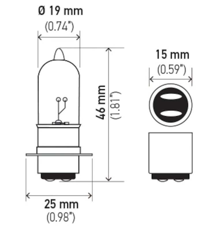 Hella Bulb 3625 6V 25/25W Px15D T6 A3625