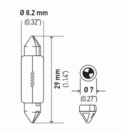 Hella Bulb 3021 12V 3W Sv78 T25 8X29Mm Sb DE3021SB