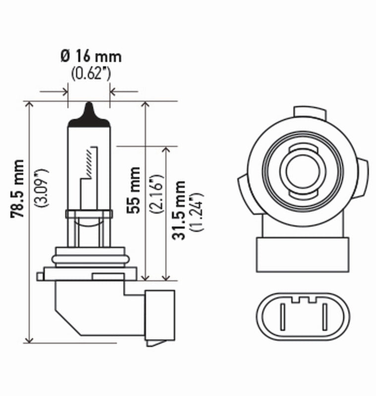 Hella Bulb H10/9145 12V 45W Py20D T4 (2) H10TB
