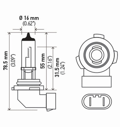 Hella Bulb H10/9145 12V 45W Py20D T4 (2) H10TB