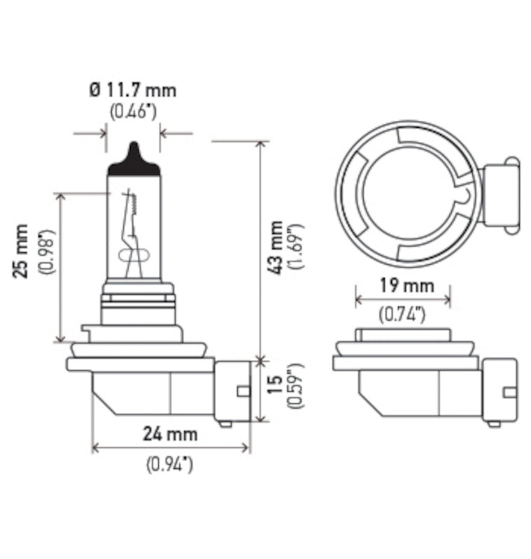Hella Bulb 12V 55W PGJ19-2 T4