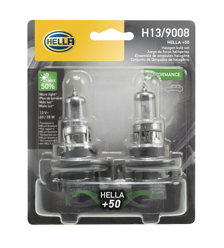 Hella Bulb H13 12V 60/55W P264T T4 +50 (2) H13P50TB