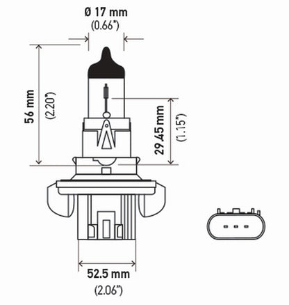 Hella Bulb H13 12V 60/55W P264T T4 Sb H13SB