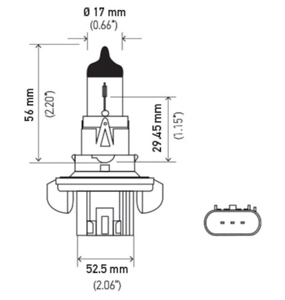 Hella Bulb H13 12V 60/55W P264T T4 H13