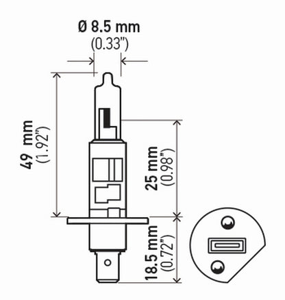 Hella Bulb H1 12V 55W P145S T25 (2) H1TB