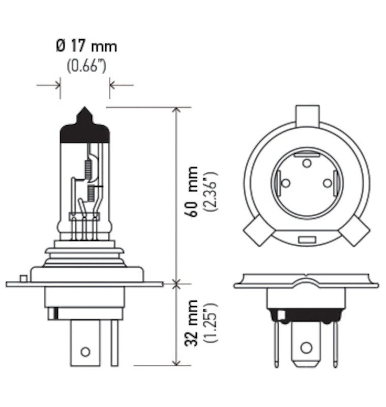 Hella H4 P43T-38 BULB 12V 60/55