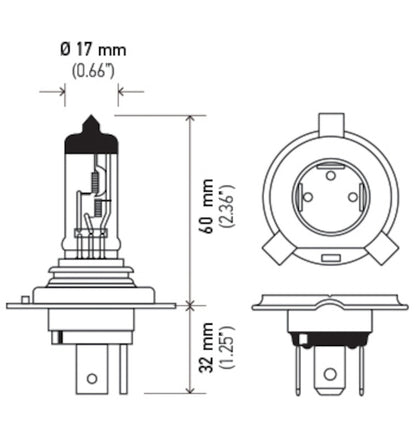 Hella H4 P43T-38 BULB 12V 60/55