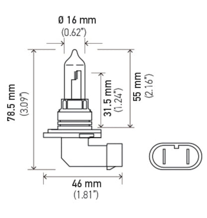 Hella White XB Bulb, HB3 9005 12V 100W Xenon (Pair)
