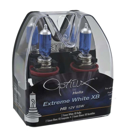 Hella Optilux H8 12V/55W XB Xenon White Bulb (Pair)