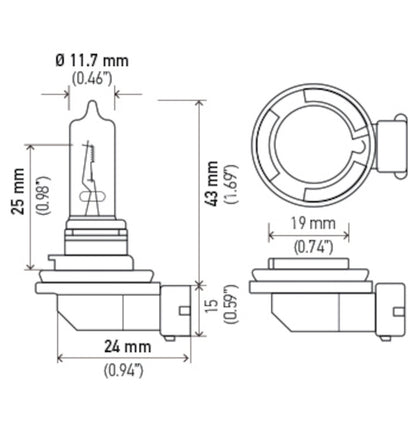 Hella White Bulb Optilux H9 12V/100W XB Xenon (Pair)
