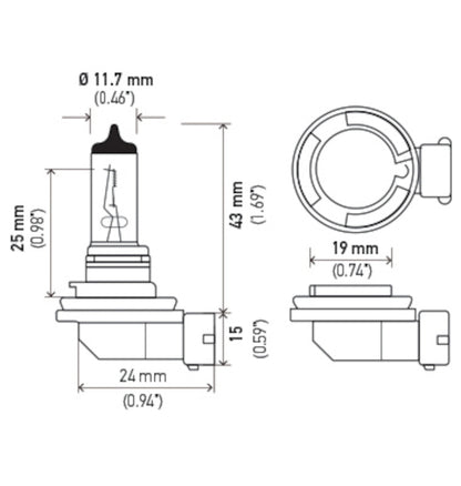 Hella Optilux H8 12V/35W XB Xenon White Bulb (pair) H71071372