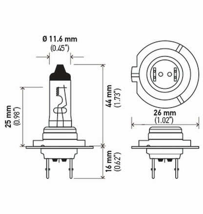 Hella Bulb H7 12V 55W Px26D T4625 +50 (2) H7P50TB