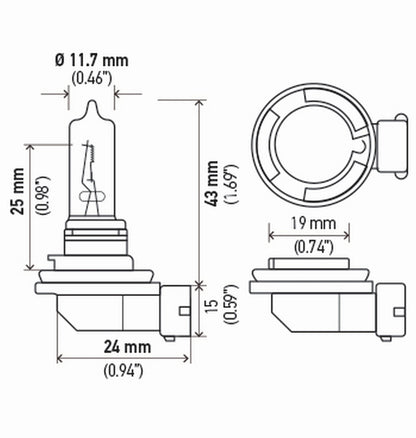 Hella Bulb H9 12V 65W Pgj195 T4 (2) H9TB