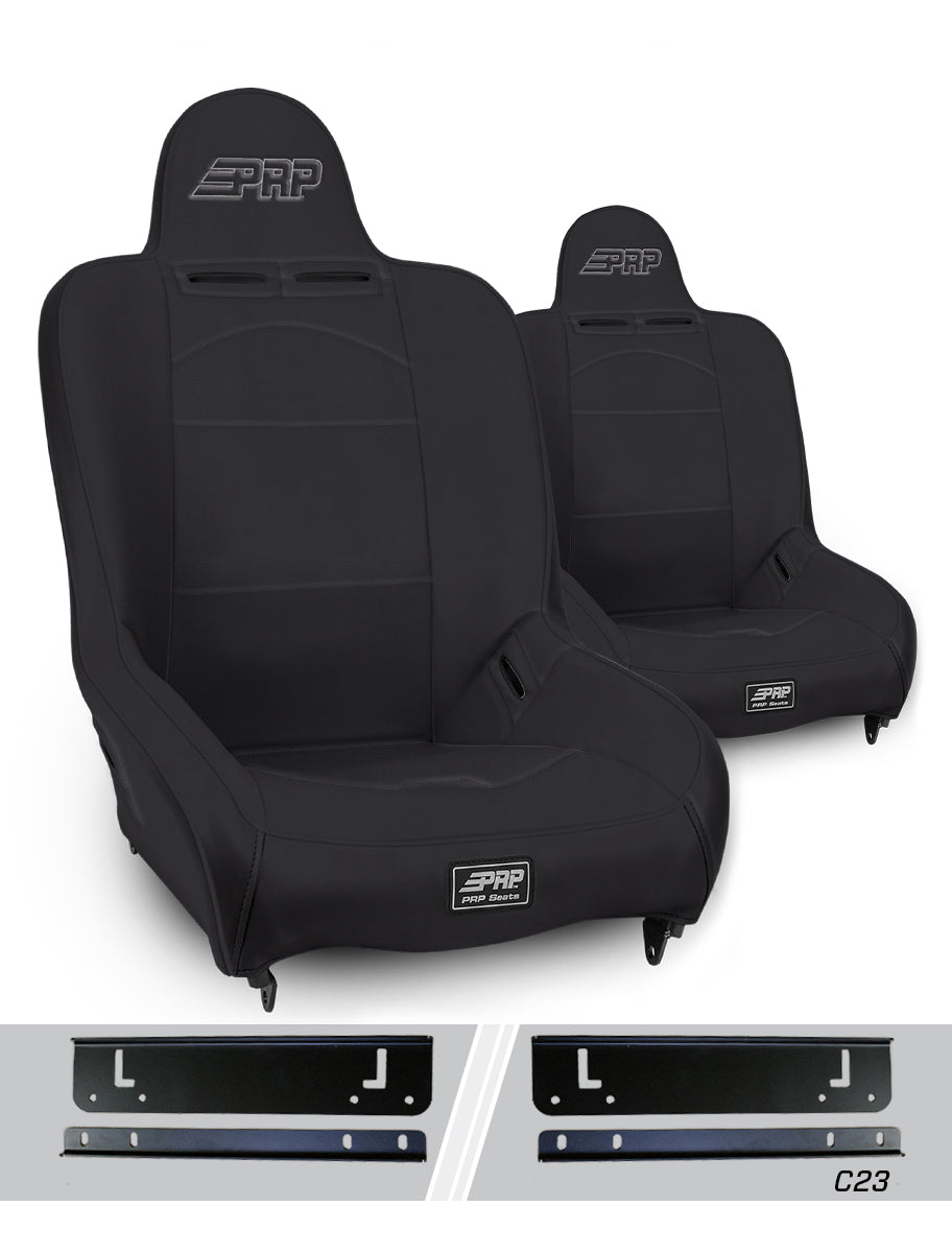 PRP Seats PRP Premier High Back Suspension Seats Kit for 97-02 Jeep Wrangler TJ (Pair) - Black
 A100110-C23-50