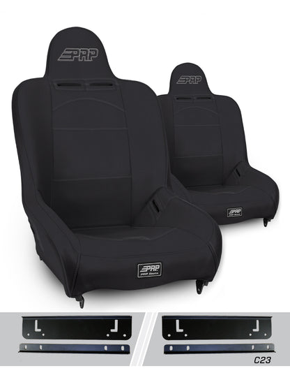 PRP Seats PRP Premier High Back Suspension Seats Kit for 97-02 Jeep Wrangler TJ (Pair) - Black
 A100110-C23-50