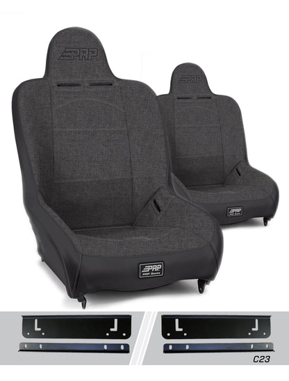PRP Seats PRP Premier High Back Suspension Seats Kit for 97-02 Jeep Wrangler TJ (Pair) - Gray
 A100110-C23-54